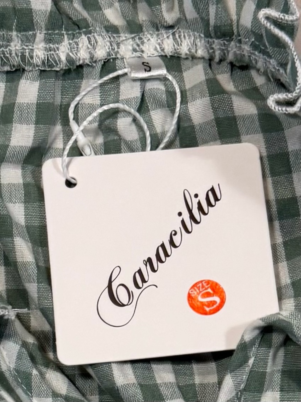 Women’s Caracalilia Green Gingham Tiered Skirt - Picture 5 of 5